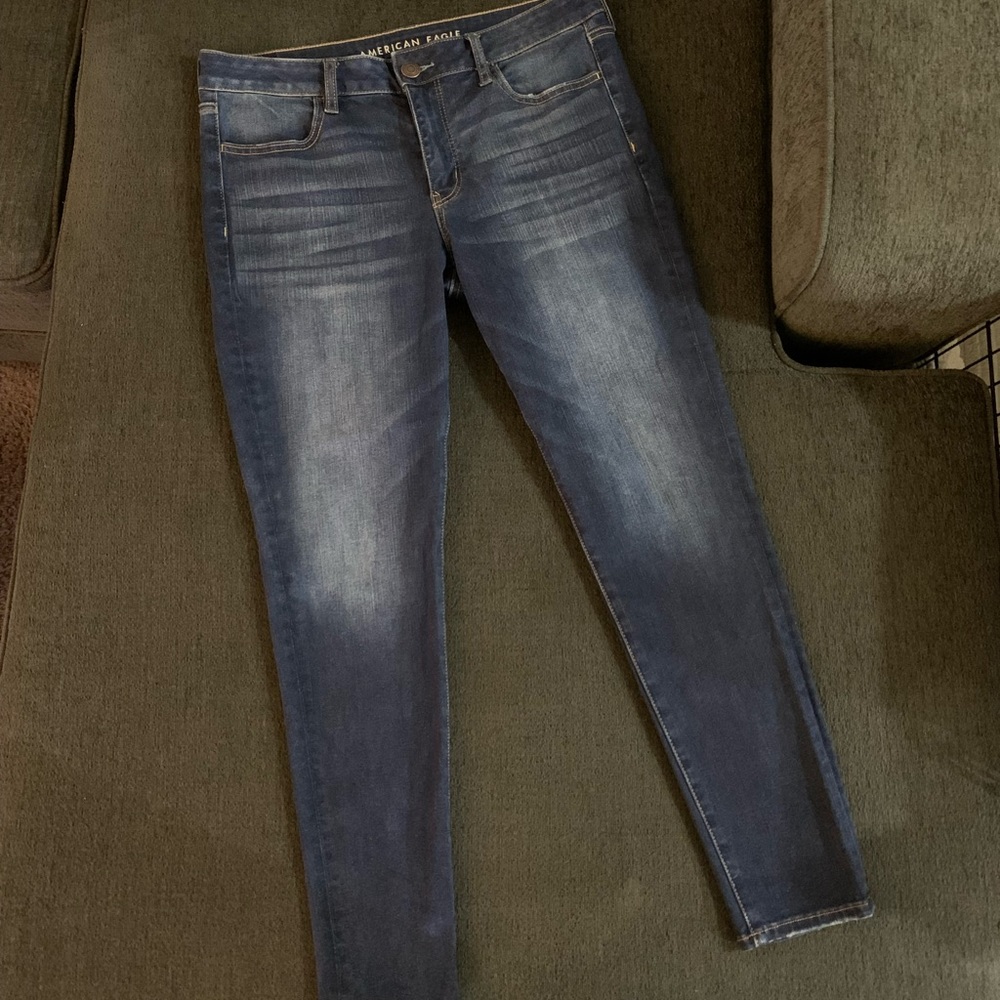 Dark Blue Mid-Rise 360 Next Level Stretch Jegging Size 12 Short